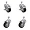 Service Caster 3.5 Inch Black Polyurethane Wheel Swivel 1/2 Inch Threaded Stem Caster Brake, 2PK TS20S3514-PPUB-BLK-TLB-121315-2-S-2 - alternate 1